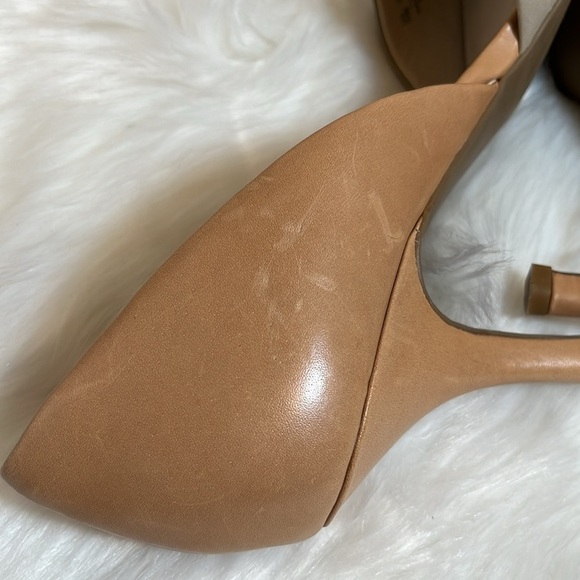 Franco Sarto Tan Nude Open Toe Heels Shoes - Picture 7 of 16